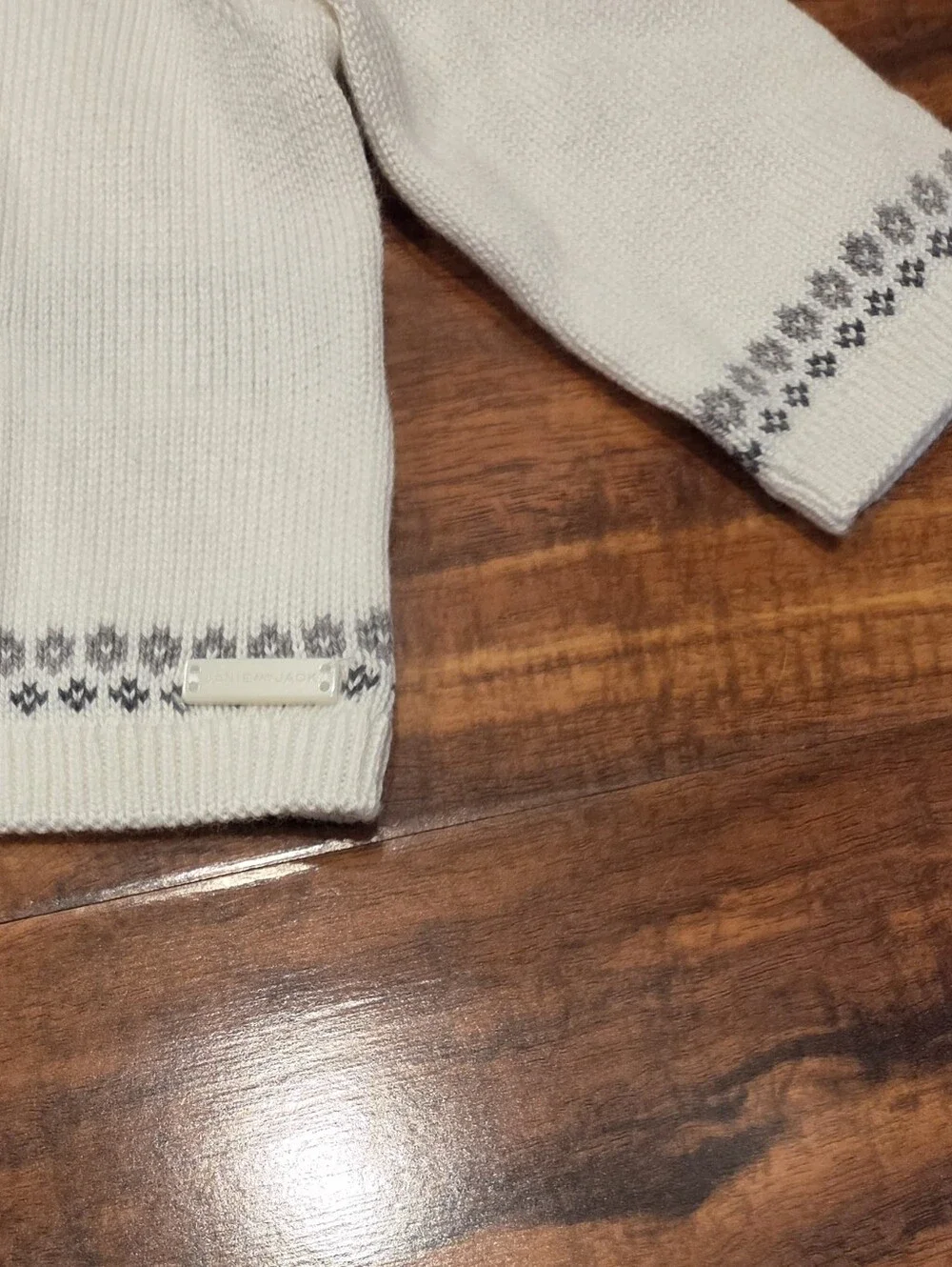 Janie and Jack NWT 0-3 months ivory/gray fair isle reindeer sweater & pants set
